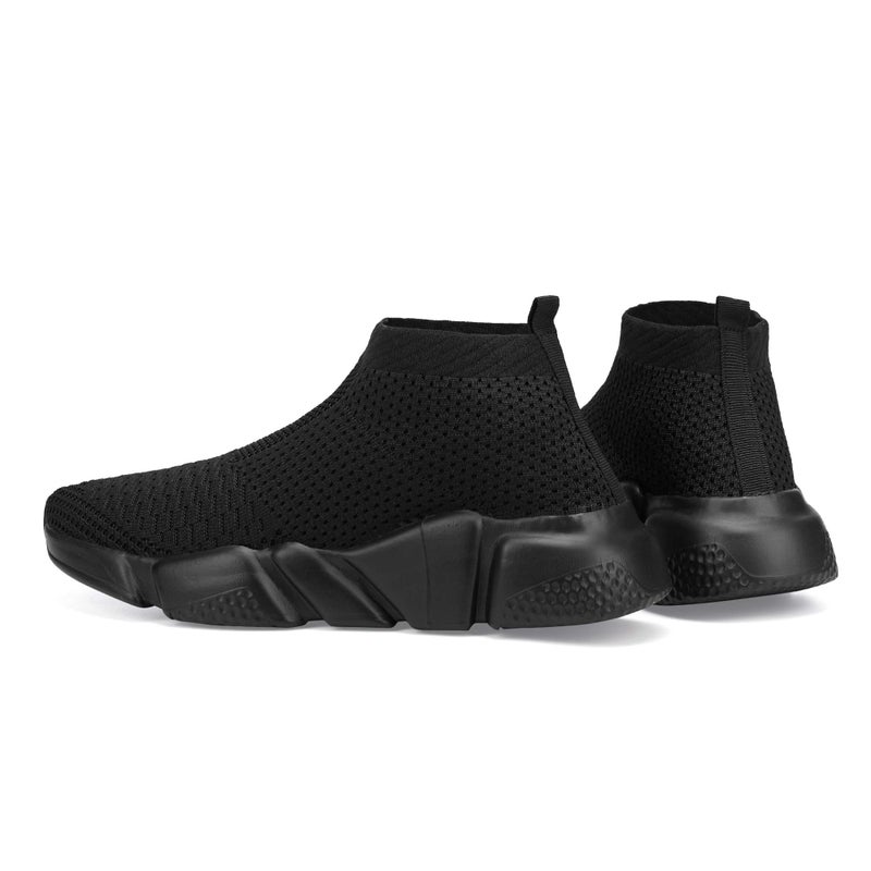 Casbeam Women's Running Knit Comfortable Lightweight Breathable Casual Sports Shoes Fashion Sneakers Slip-On Walking Shoes All Black Size 8 - Image 4